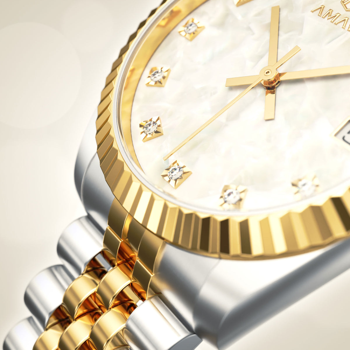 Golden pearl watch sale